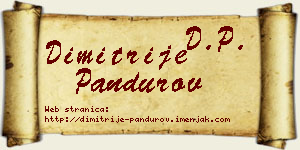 Dimitrije Pandurov vizit kartica